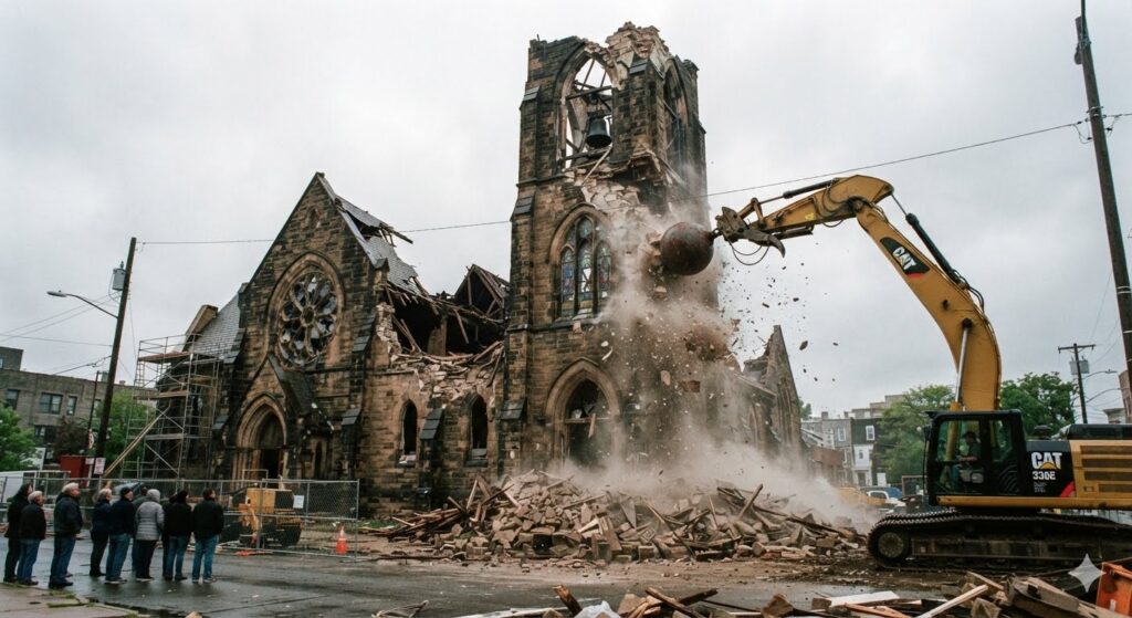 z wrecking church
